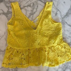 Zara yellow crochet crop top